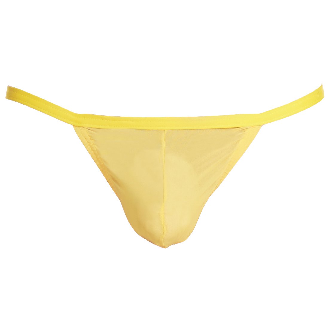 La Intimo Men`s Yellow Nylon Spandex Backless Sparkle Pouch